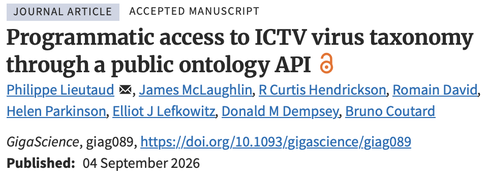 Programmatic access to ICTV virus taxonomy through a public ontology API.