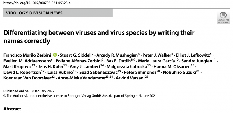 Virus names